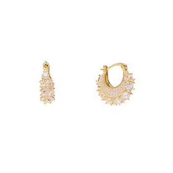 Pico Zahara Crystal hoops i forgyldt sølv Z01011-Clear